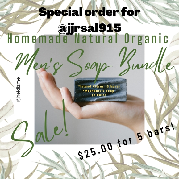 SPECIAL ORDER FOR @jjrsal915 HOMEMADE NATURAL ORGANIC Men's Soap Bundle - Picture 1 of 5